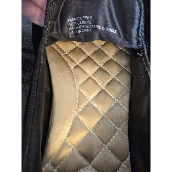 BIRDIES  black velvet  flats women's size 8.5 - Picture 4 of 7